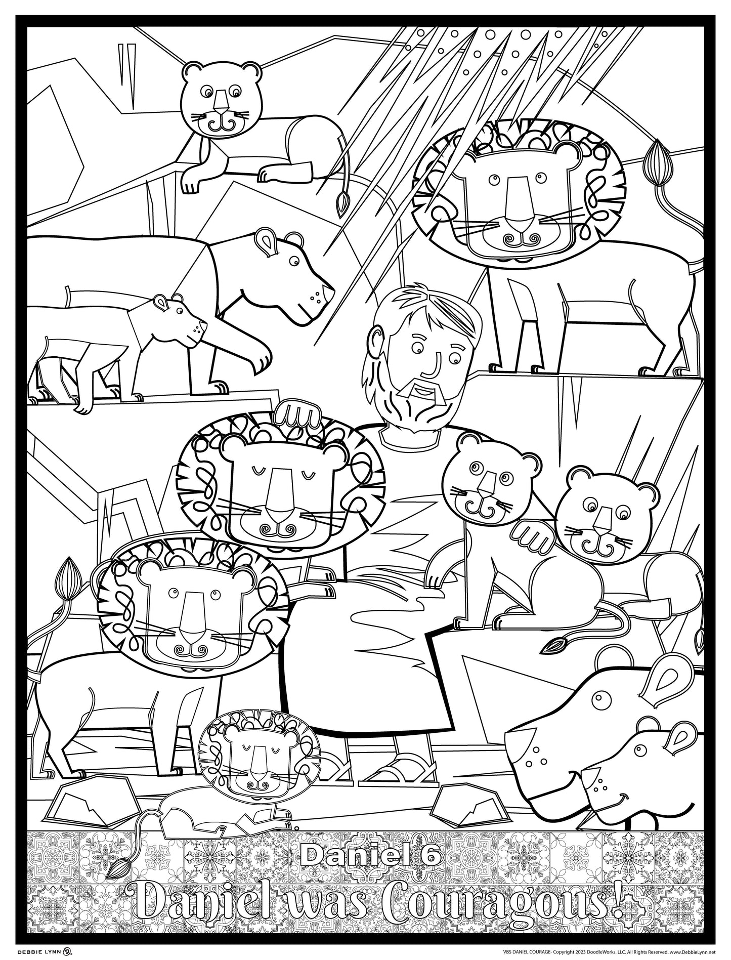 DANIEL LION DEN-FAITH PERSONALIZED GIANT COLORING POSTER 46"x60"