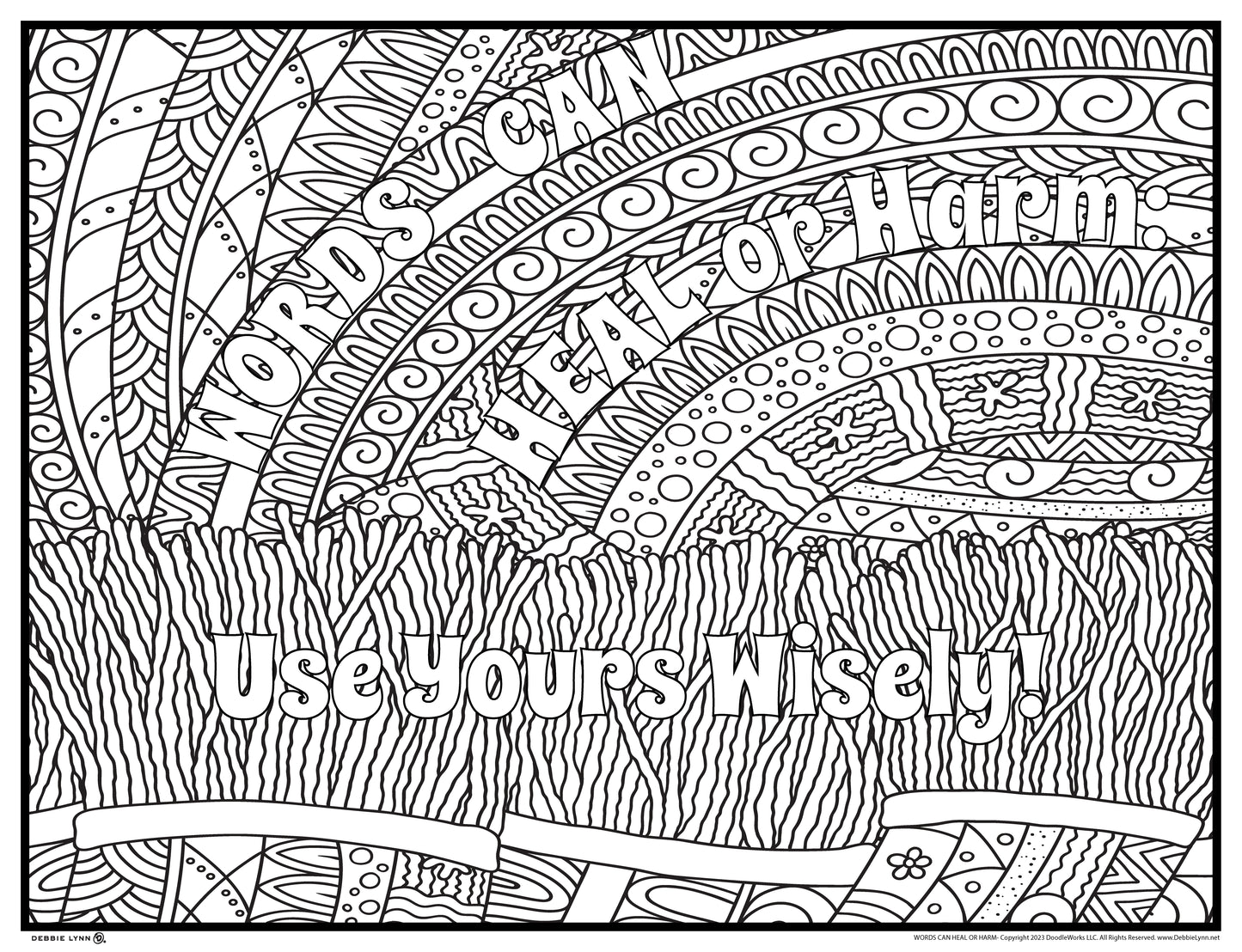 Words Can Heal or Harm Personalized Giant Coloring Poster 46"x60"