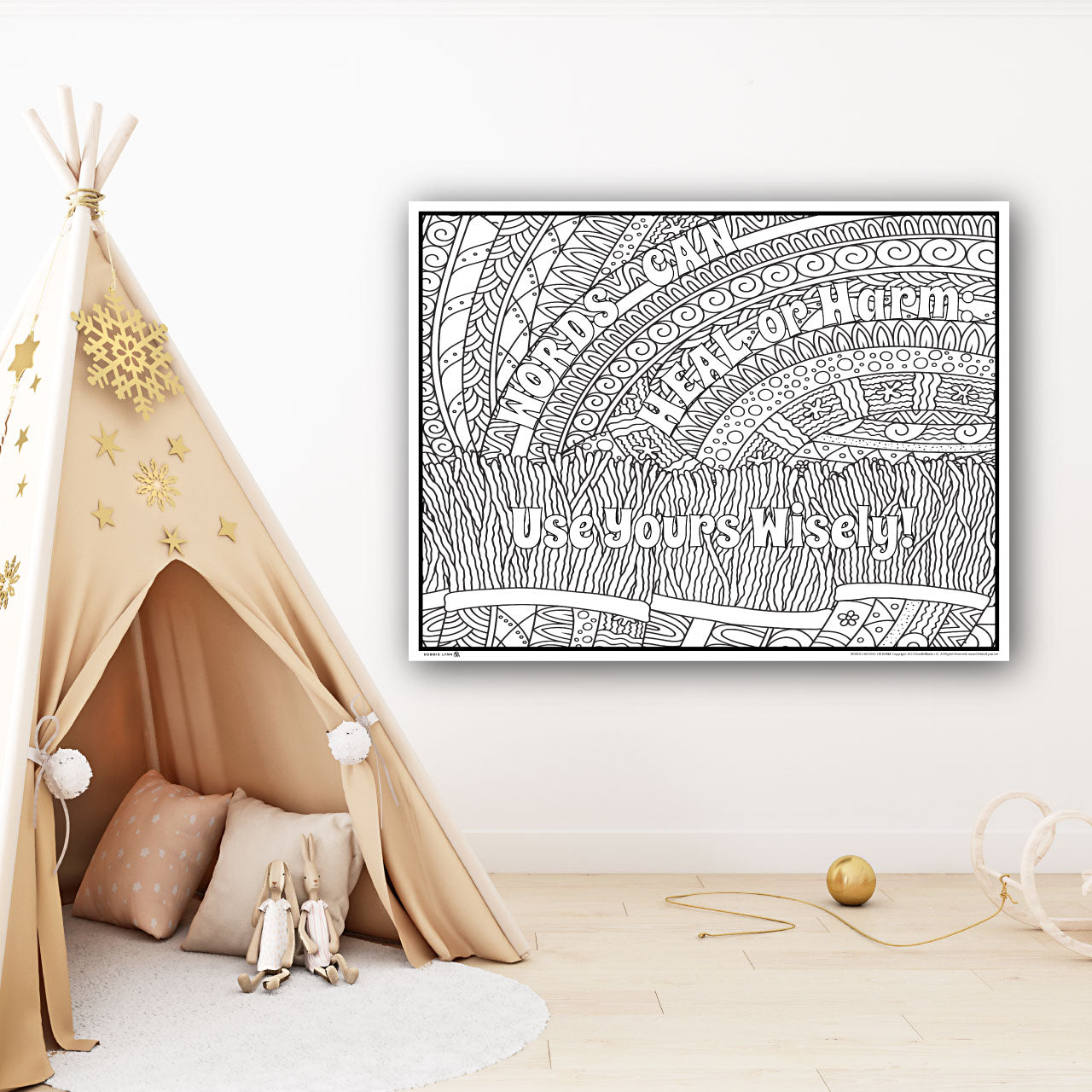 Words Can Heal or Harm Personalized Giant Coloring Poster 46"x60"