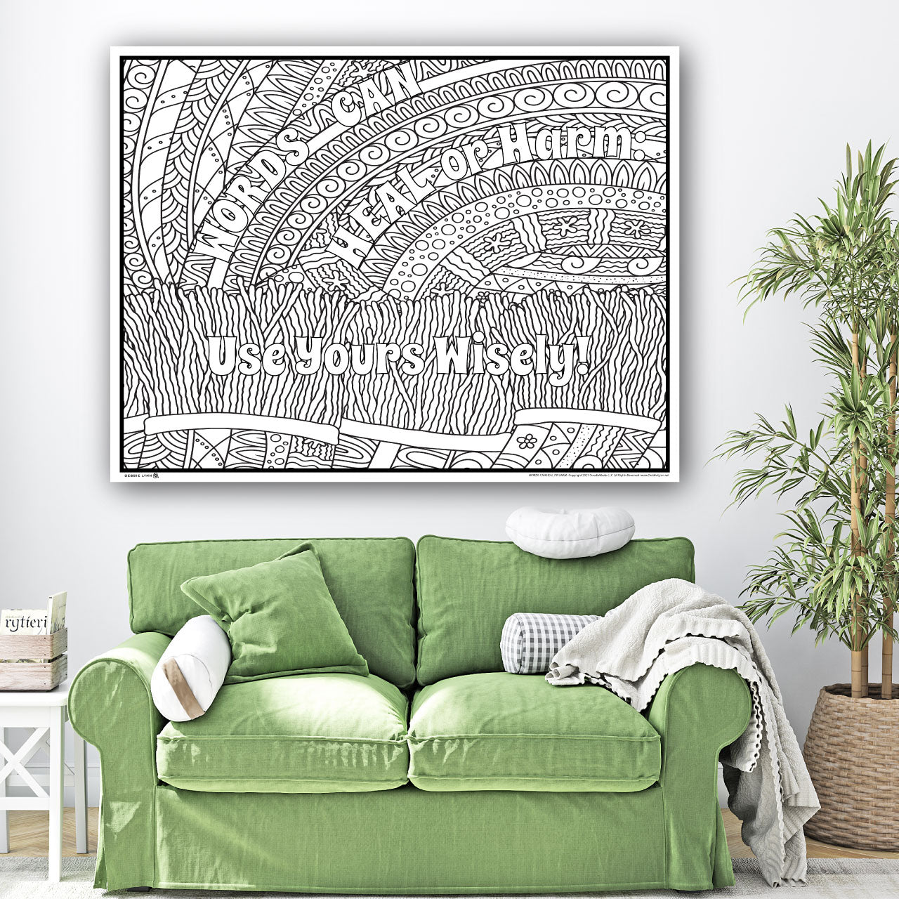 Words Can Heal or Harm Personalized Giant Coloring Poster 46"x60"