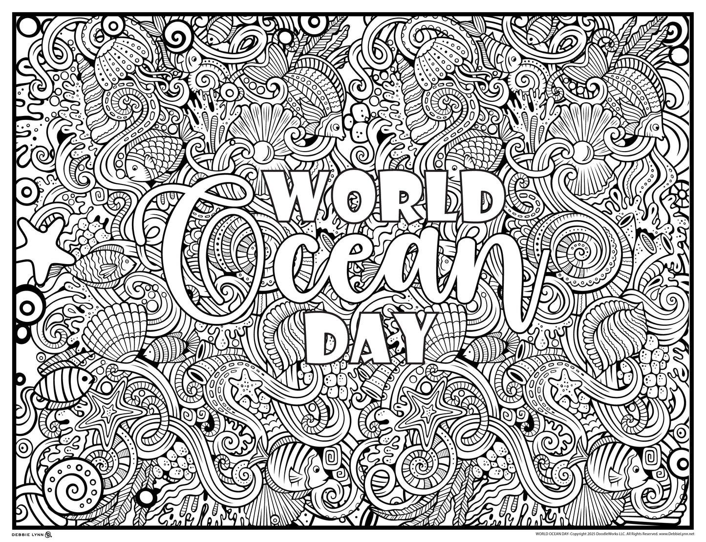 World Ocean Day Giant Coloring Poster