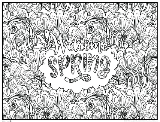 Welcome Spring Personalized Giant Coloring Poster 46"x60"