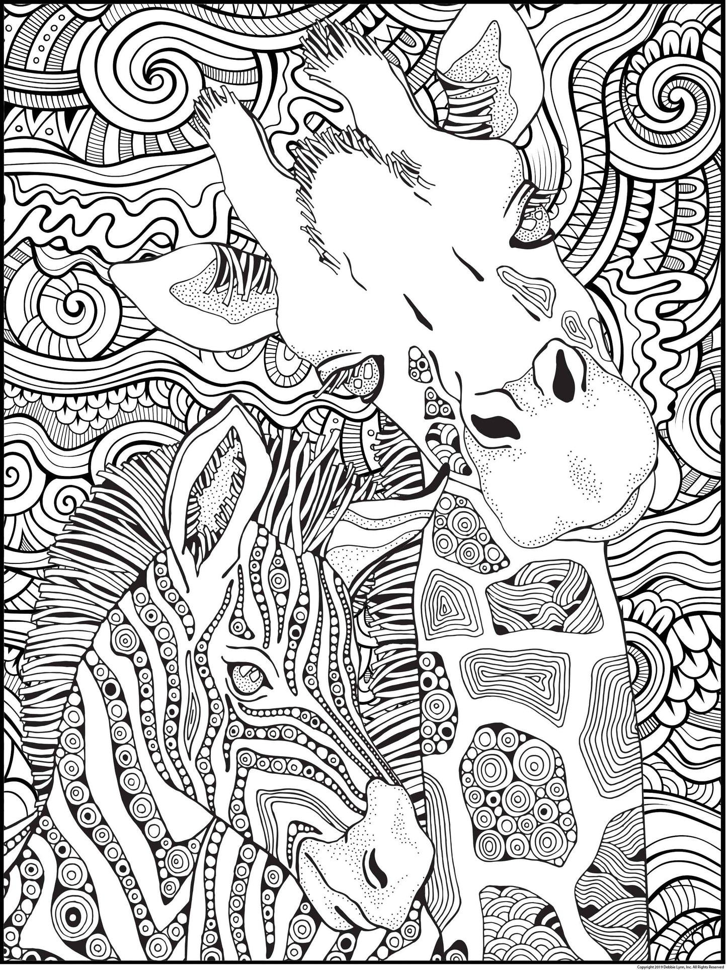 Zebra Giraffe BFF Personalized Giant Coloring Poster 46"x60"