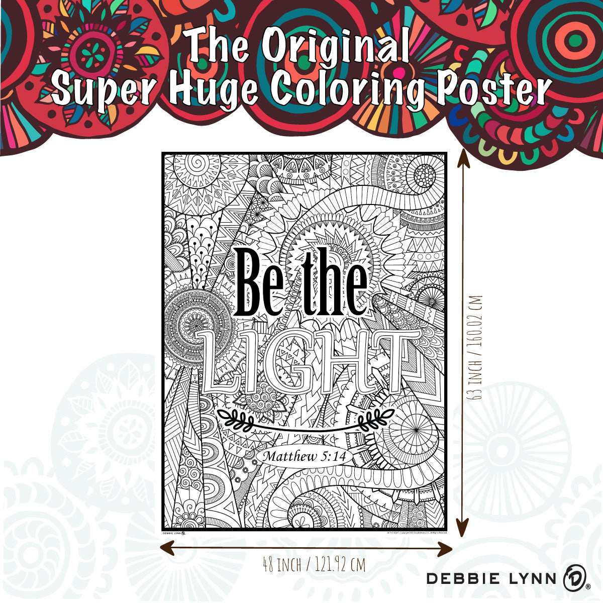 Be the Light - Faith Personalized Giant Coloring Poster 46"x60"