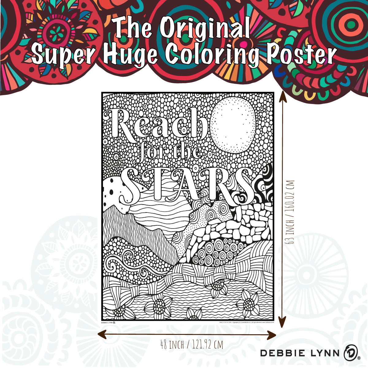 Reach for the Stars Personalized Giant Coloring Poster  46"x60"