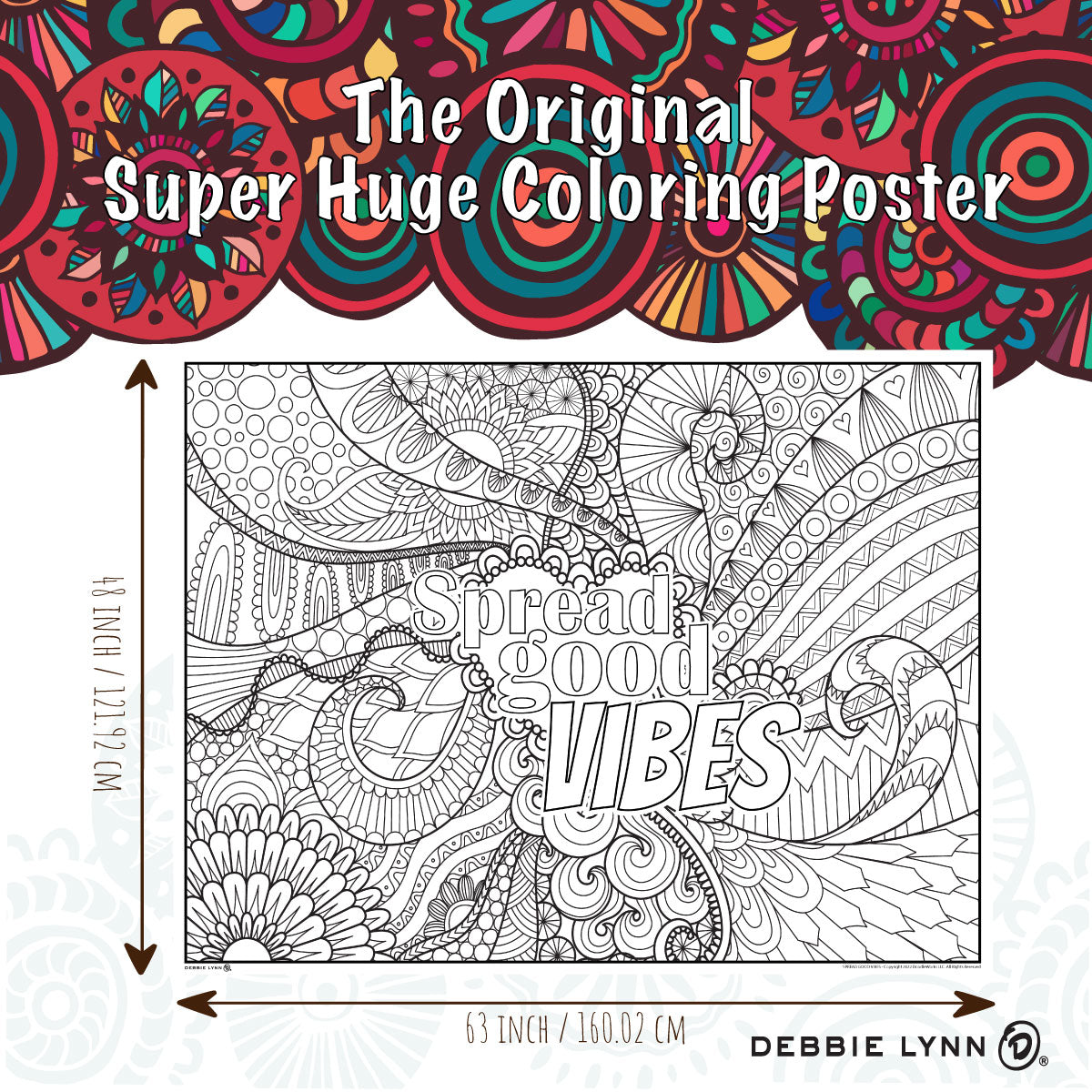 Spread Good Vibes Personalized Giant Coloring Poster 46"x60"