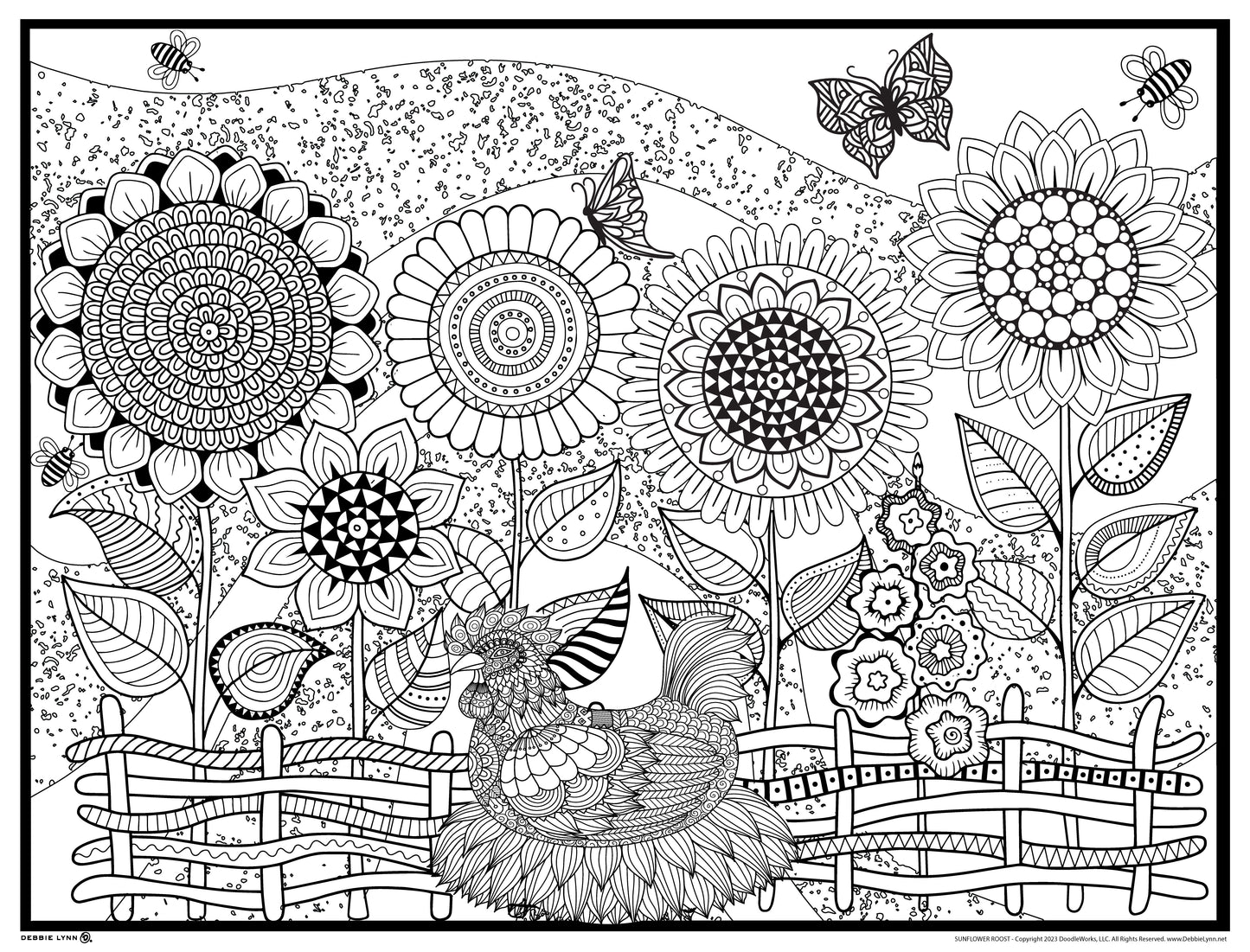 Sunflower Roost Personalized Giant Coloring Poster 46"x60"