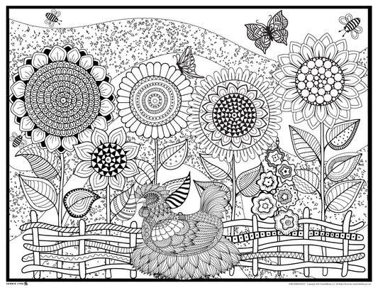 Sunflower Roost Personalized Giant Coloring Poster 46"x60"