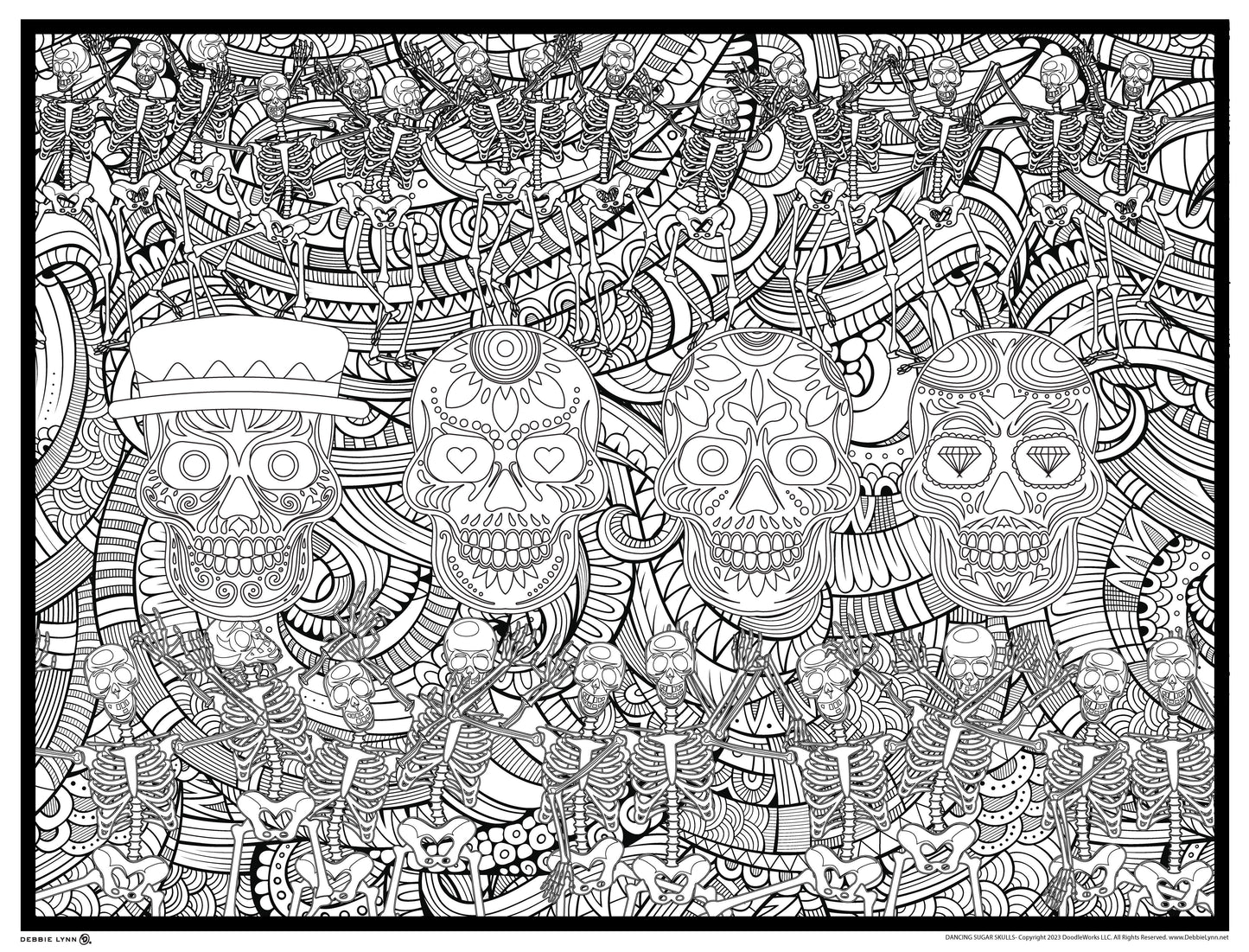 Dancing Skeletons Personalized Giant Coloring Poster 46"x60"