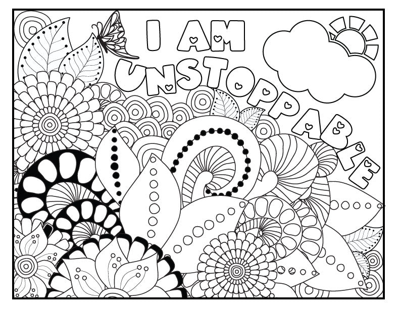 I Am Unstoppable Coloring Page
