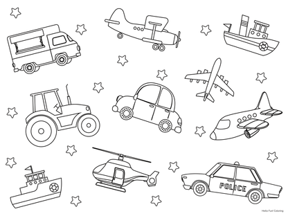 Vehicles Silicone Coloring Mat