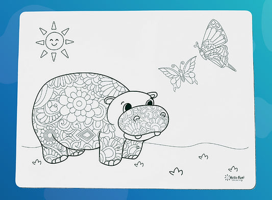 Fancy Hippo Silicone Coloring Mat