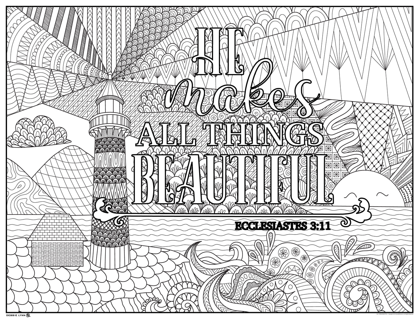Debbie Lynn Rolled Coloring Posters 18x24 inches | Choose from 30+ Designs