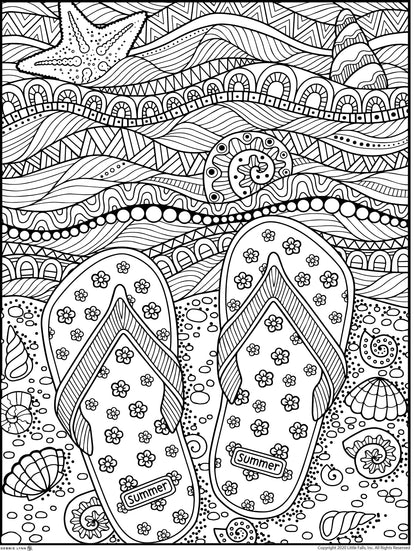 SUMMER COLORING EBOOK 30 PAGES