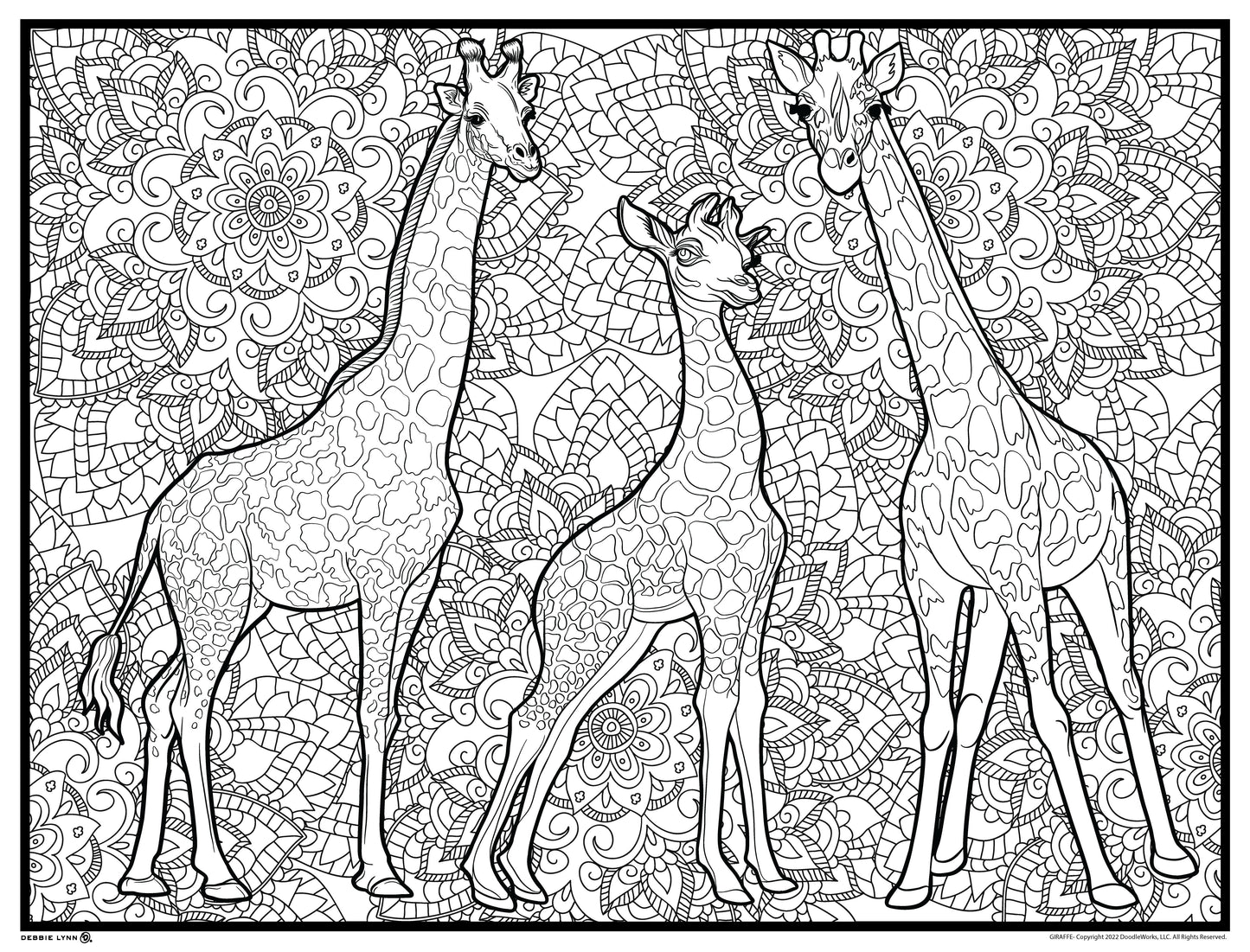 Debbie Lynn Rolled Coloring Posters 24x36 inches | Choose from 40+ Designs