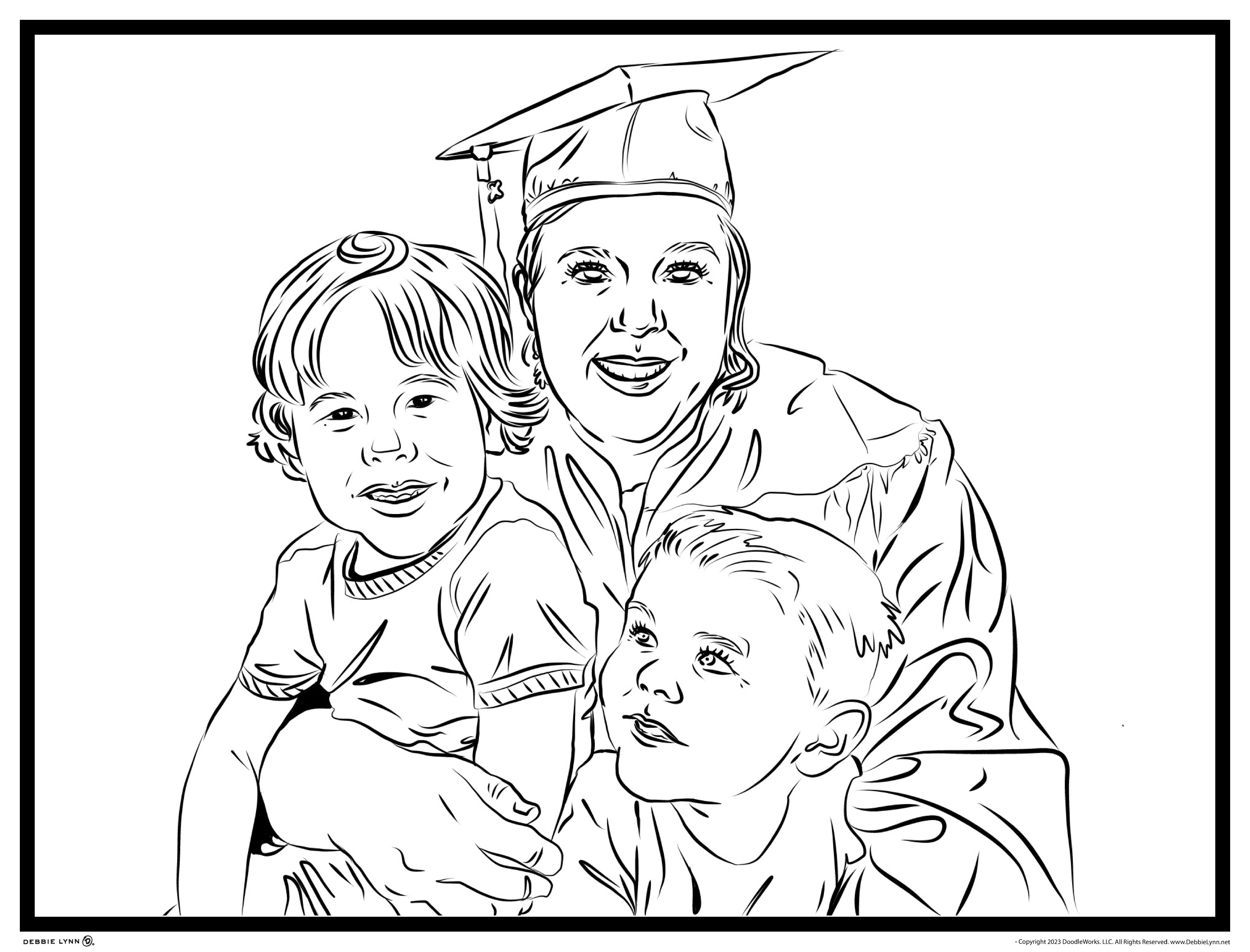 coloring pages family