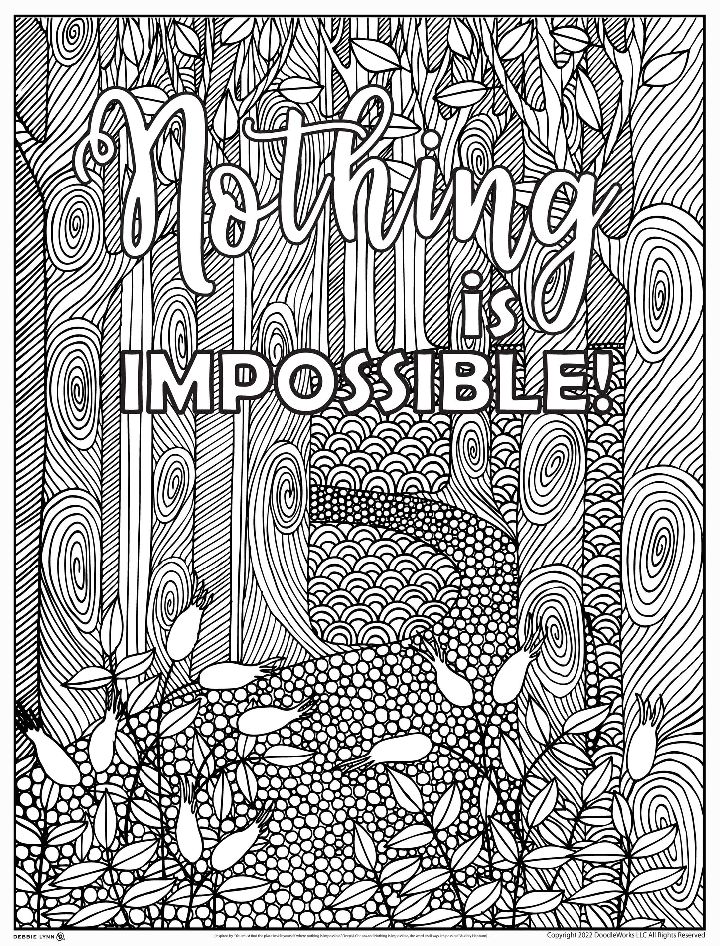 Debbie Lynn Rolled Coloring Posters 18x24 inches | Choose from 30+ Designs