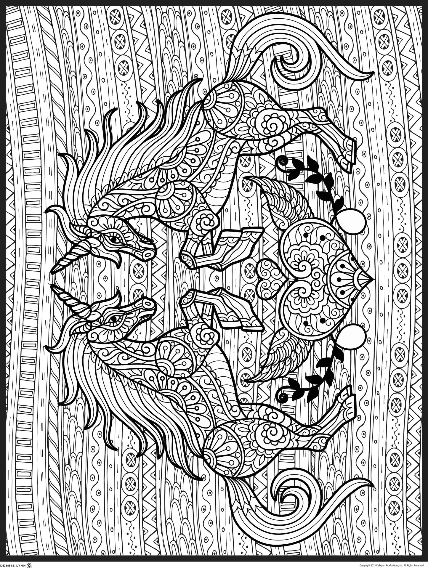 Mystical Unicorn Coloring E-Book