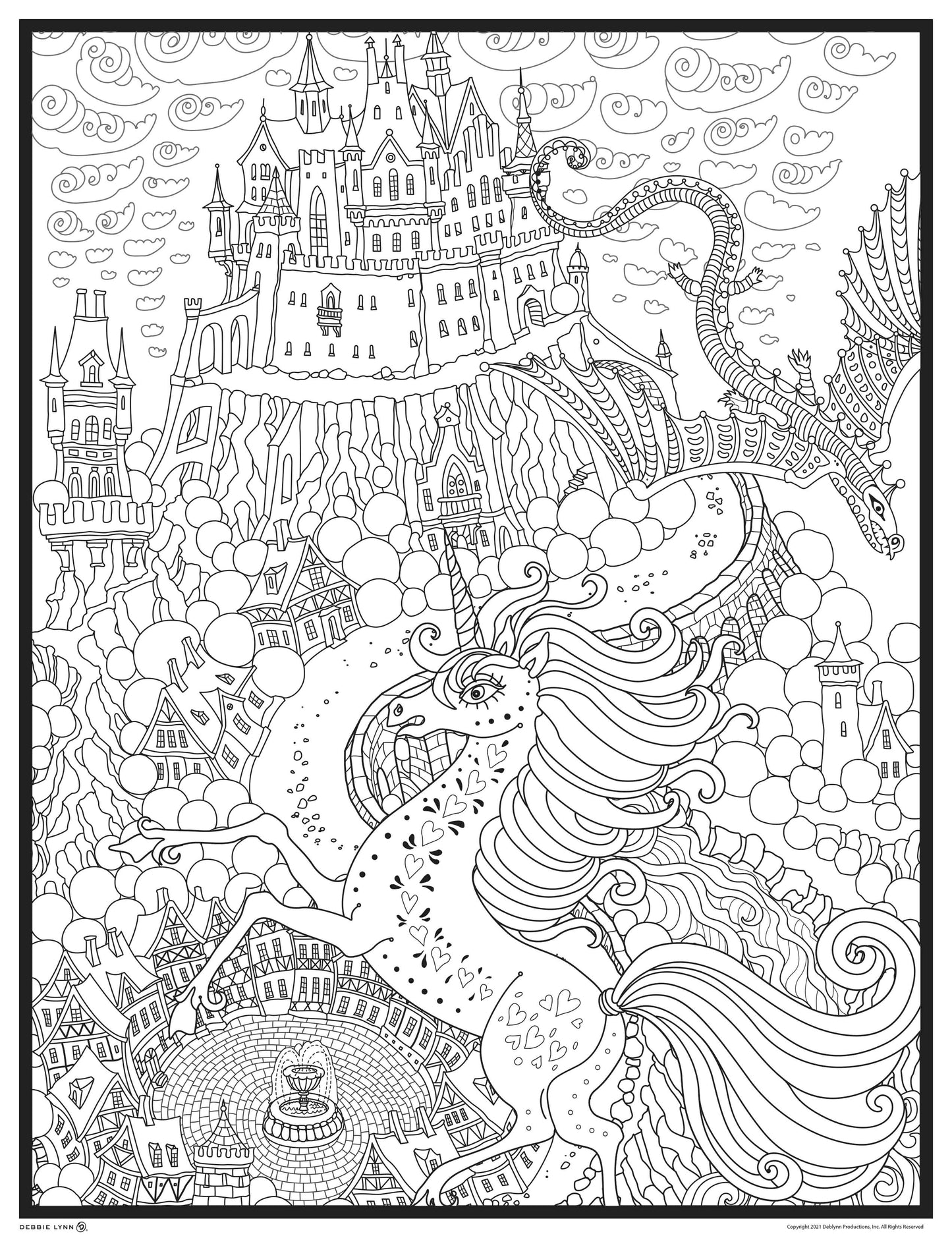 Mystical Unicorn Coloring E-Book