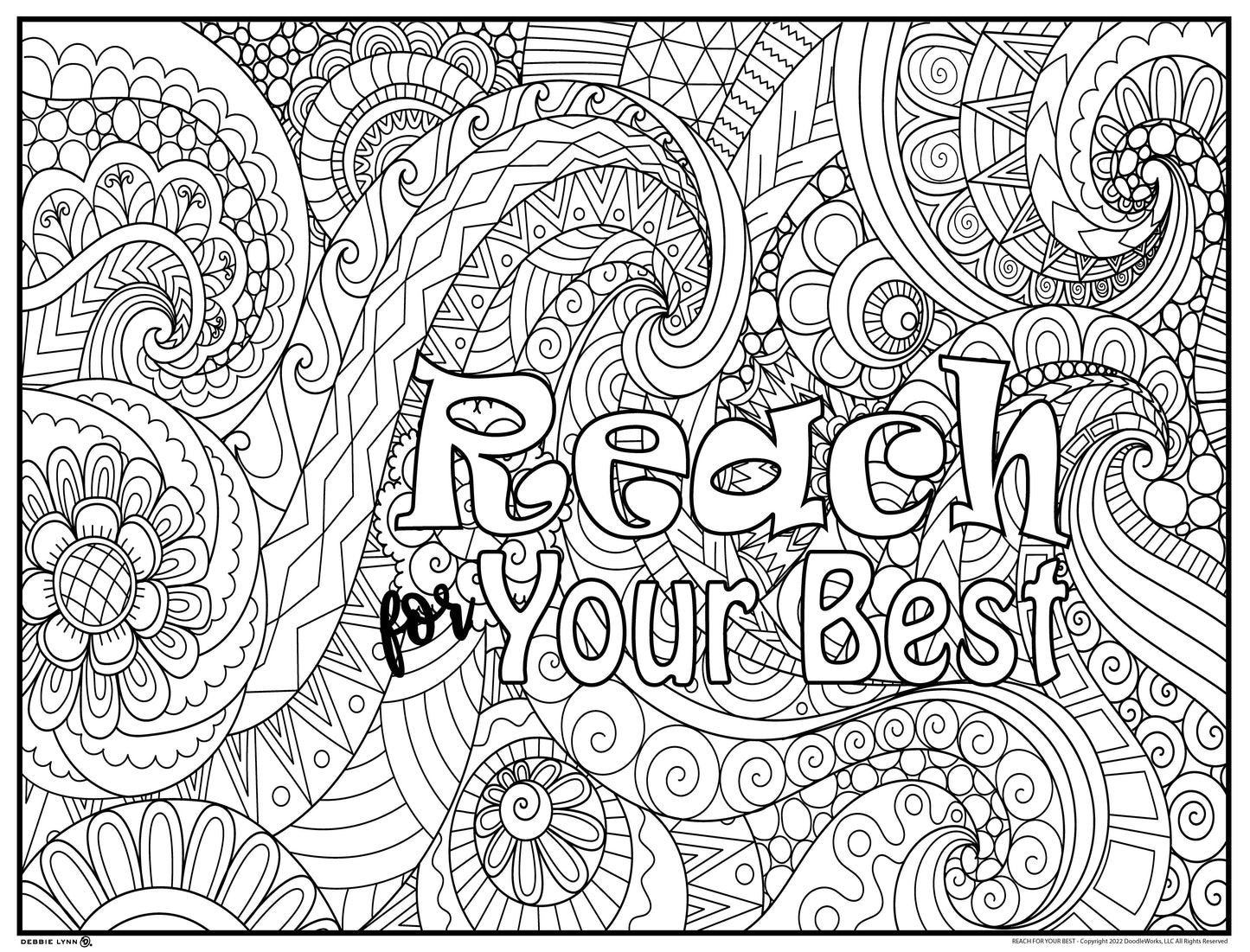 Debbie Lynn Rolled Coloring Posters 24x36 inches | Choose from 40+ Designs