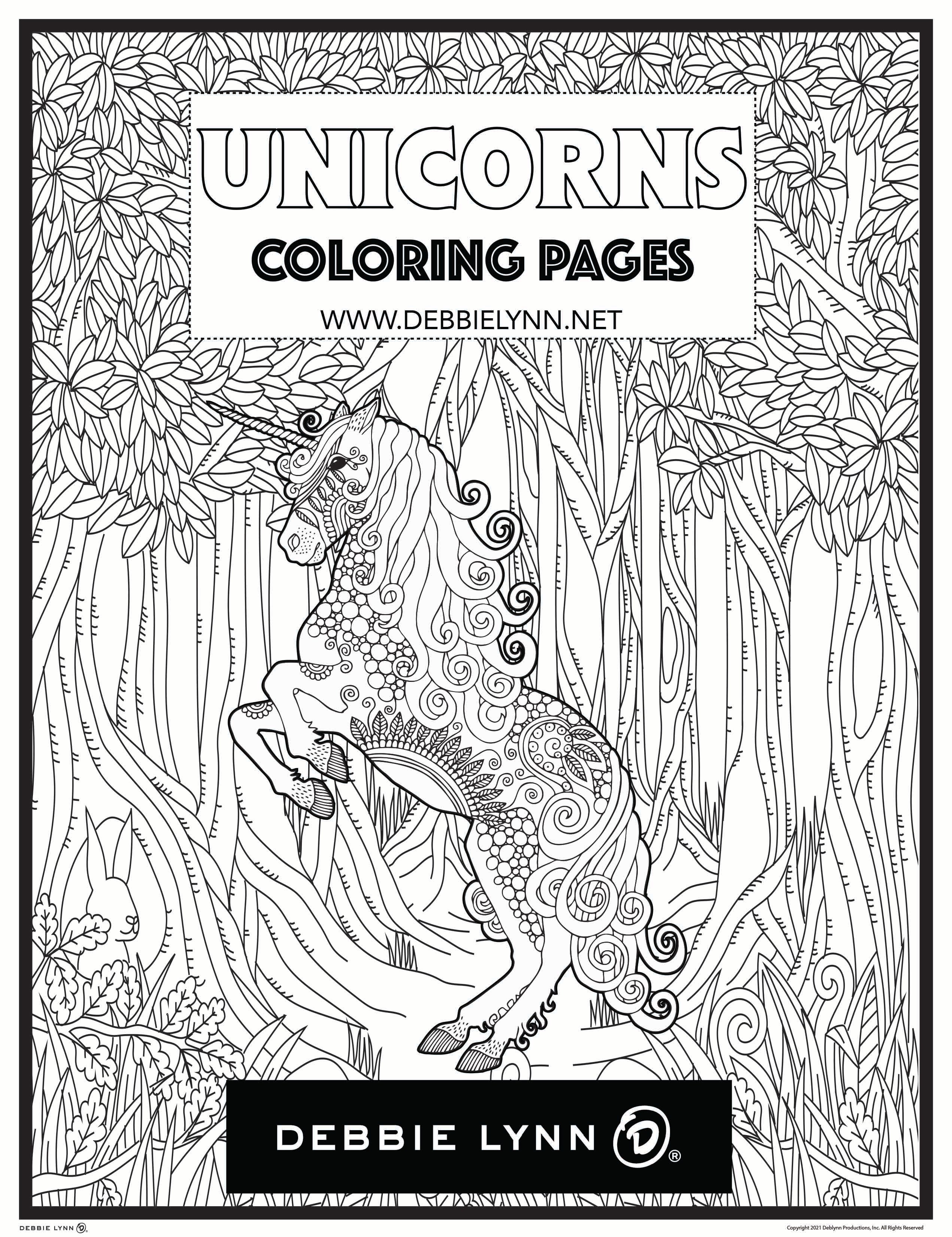 hard coloring pages of unicorns