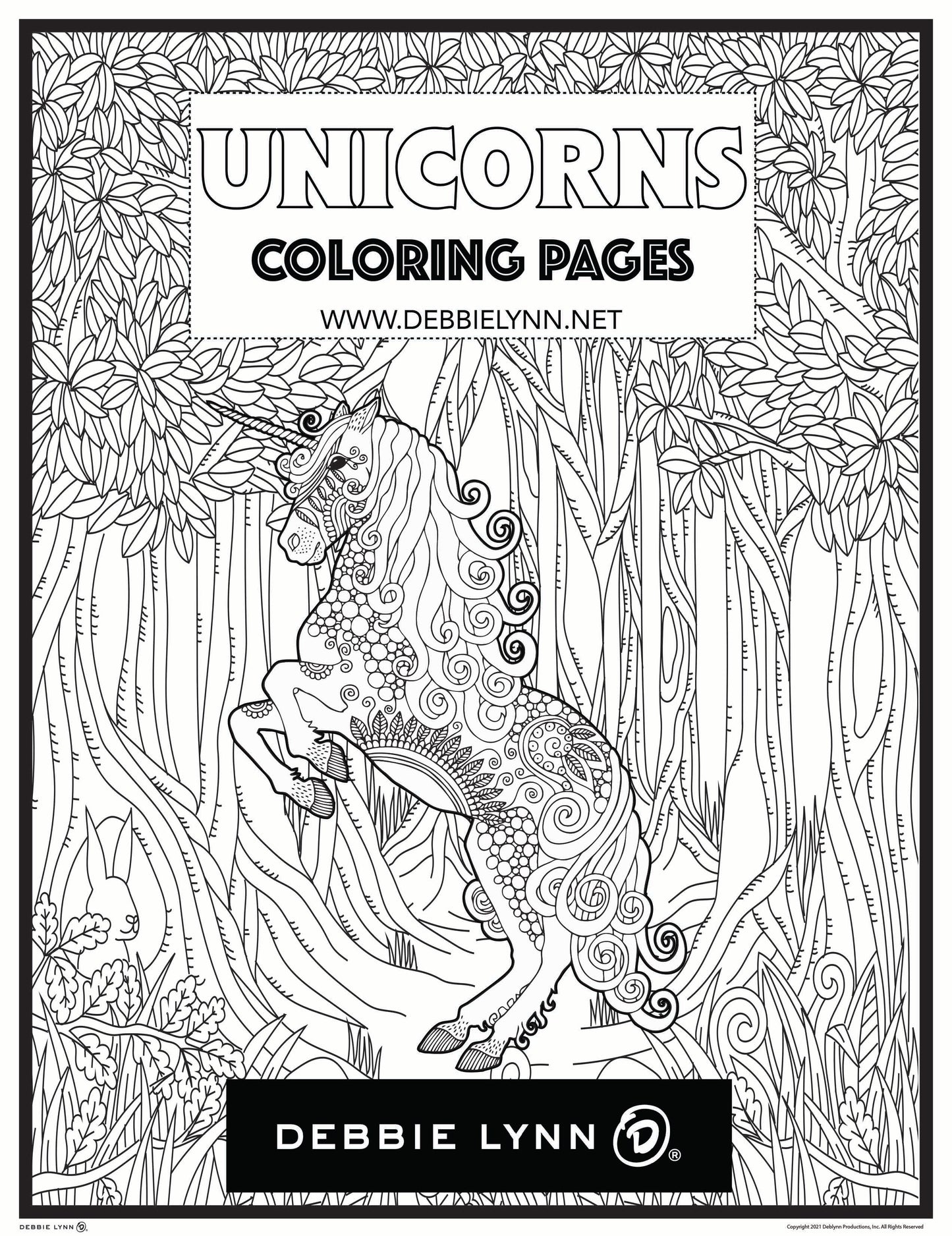 Mystical Unicorn Coloring E-Book