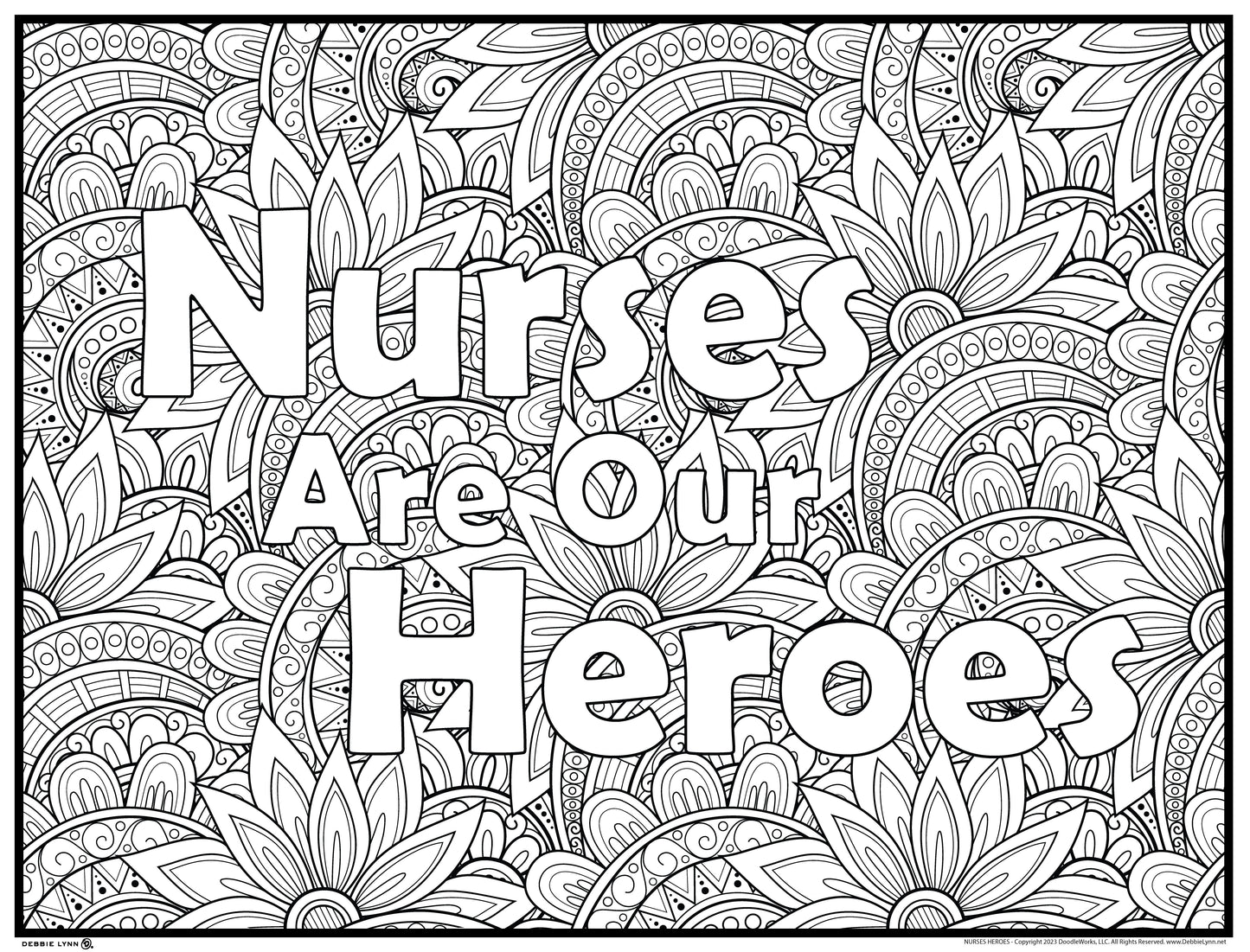 Nurses Are Our Heroes Personalized Giant Coloring Poster 46" x 60"
