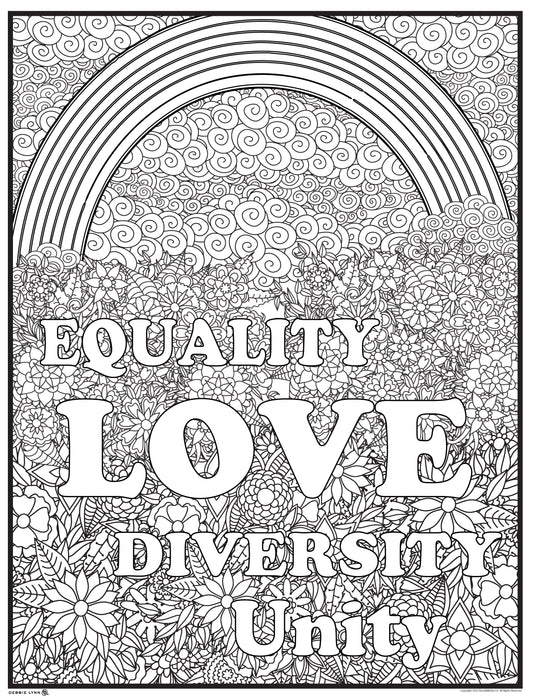 Rainbow Love Personalized Giant Coloring Poster 46" x 60"