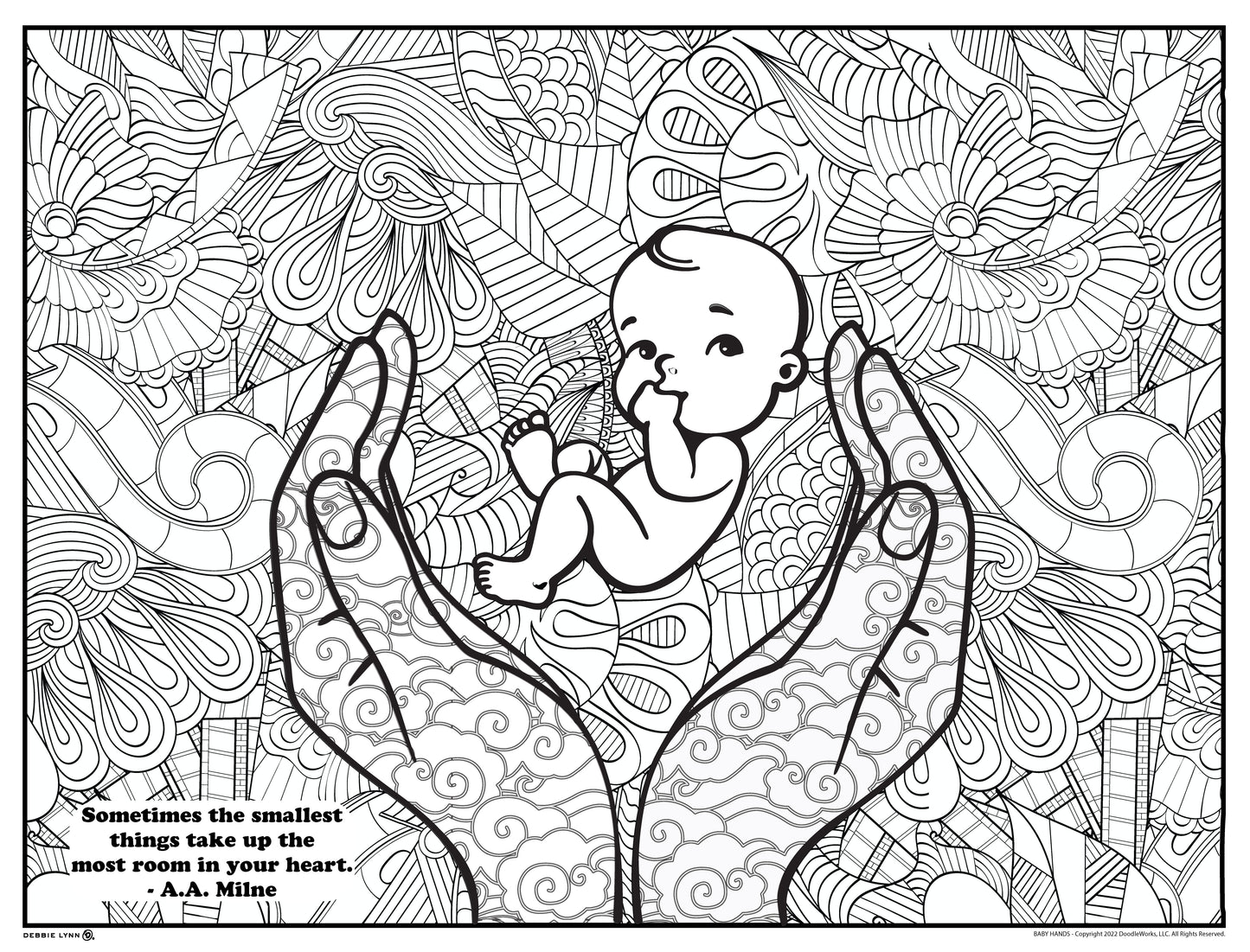 Baby Hands Personalized Giant Coloring Poster 46" x 60"
