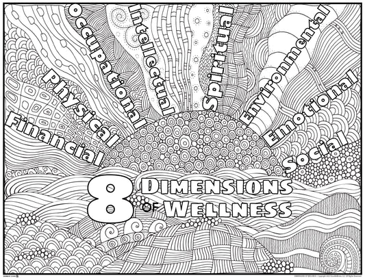 8 Dimensions of Wellness Personalized Giant Coloring Poster 46" x 60"