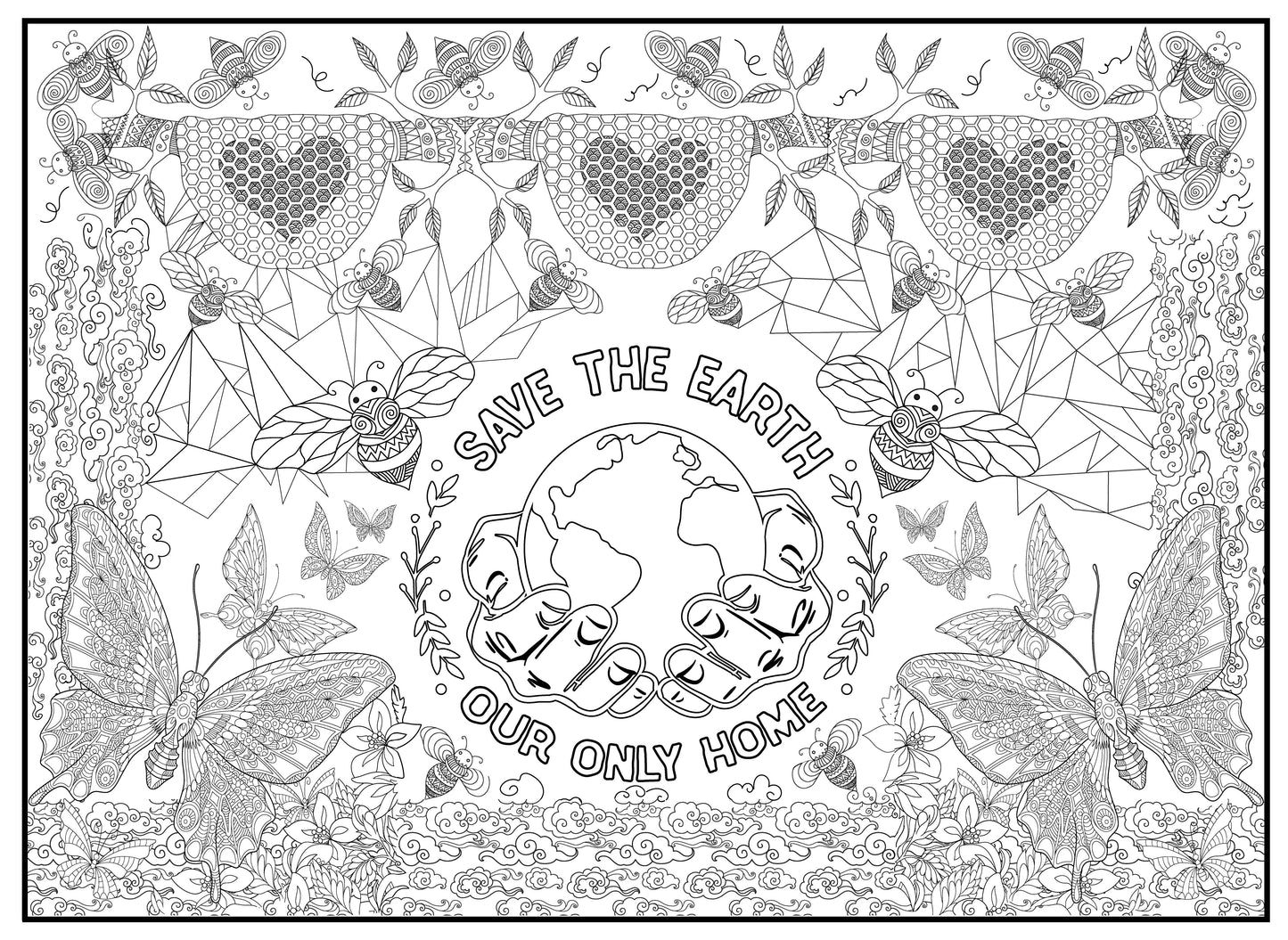 Save the Earth Personalized Giant Coloring Poster 46" x 60"