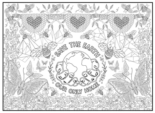 Save the Earth Personalized Giant Coloring Poster 46" x 60"