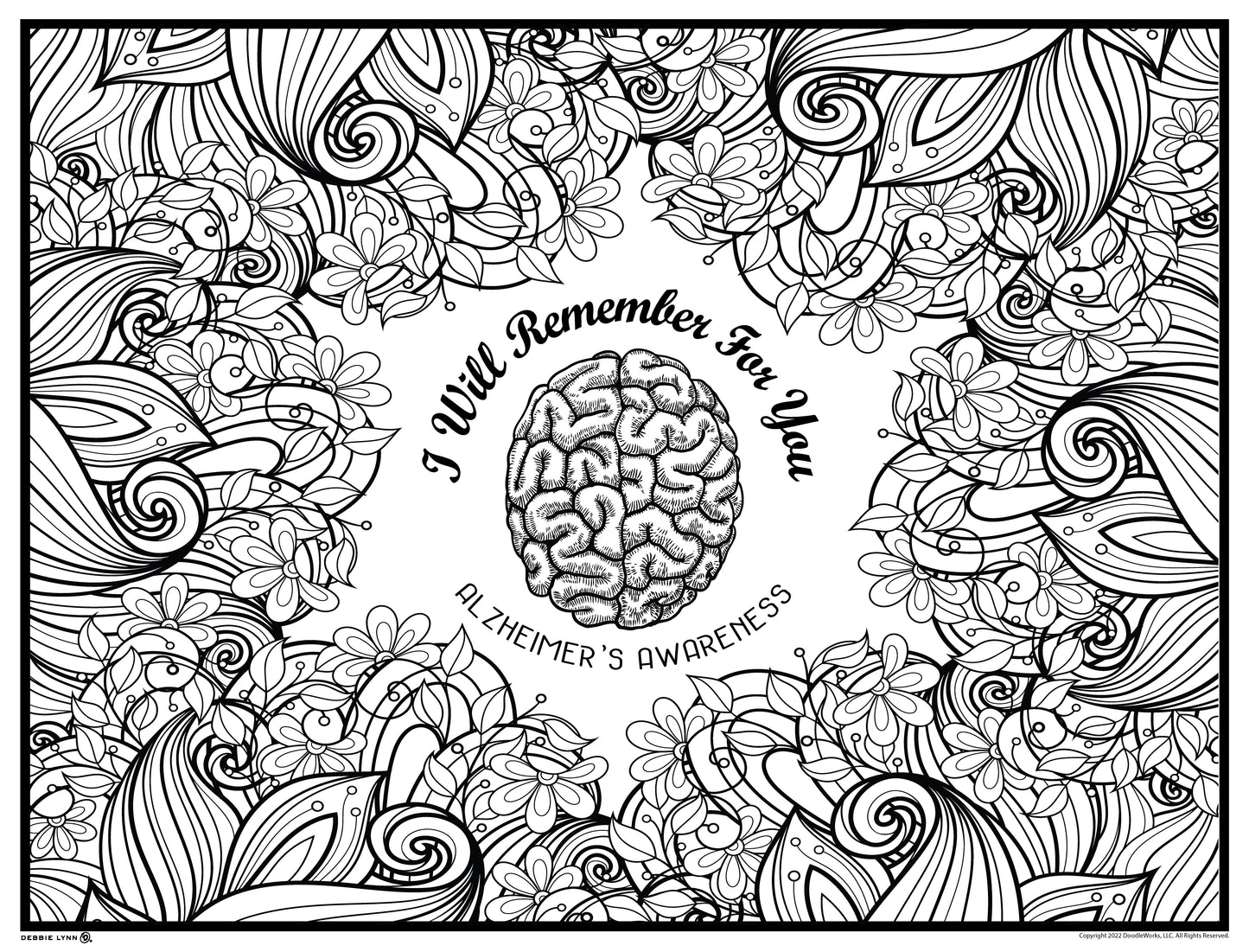 Alzheimer's Awareness Personalized Giant Coloring Poster