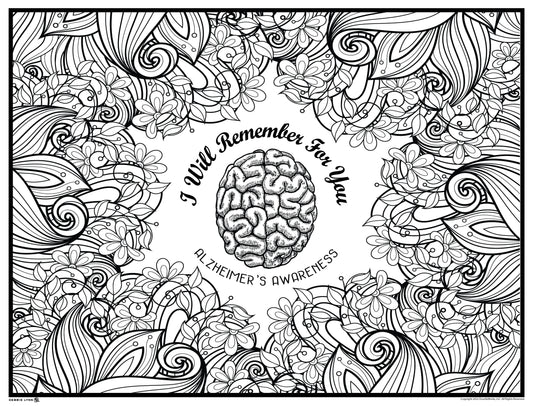 Alzheimer's Awareness Personalized Giant Coloring Poster