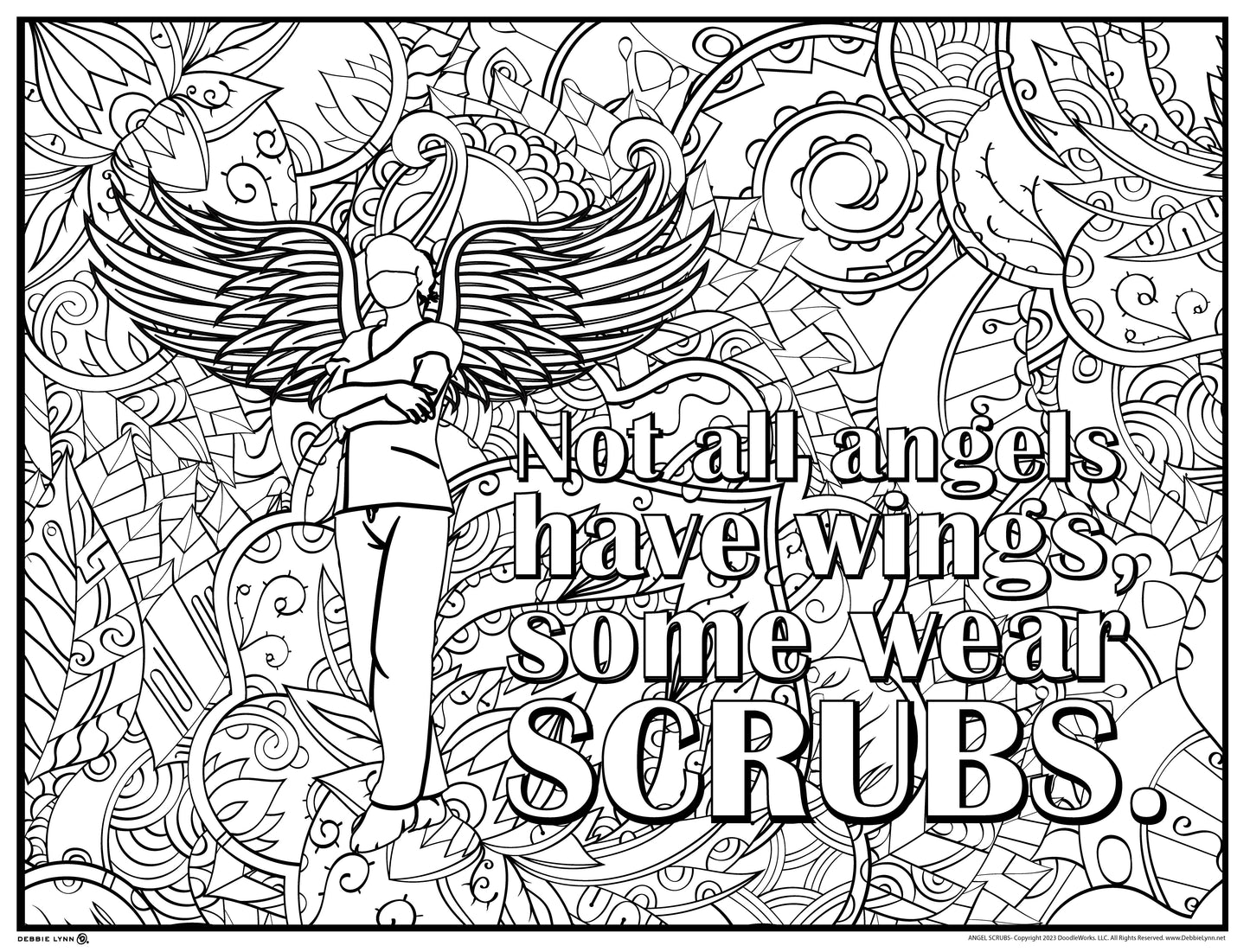 Angels in Scrubs Personalized Giant Coloring Poster 46" x 60"