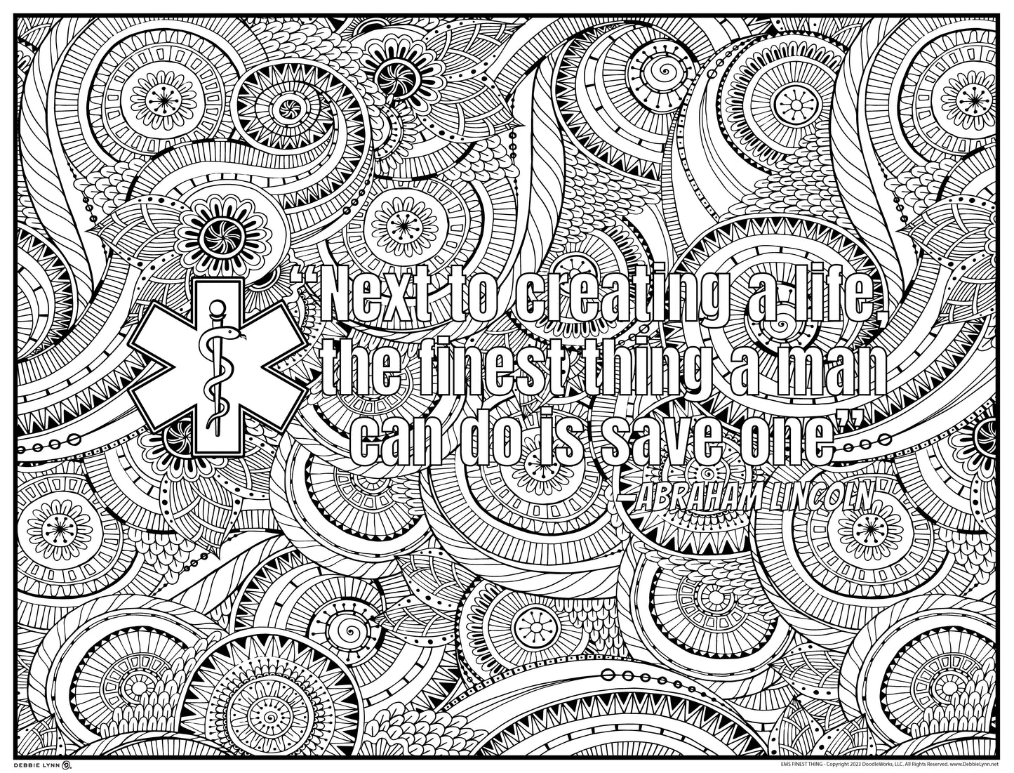 EMS Saving Lives Personalized Giant Coloring Poster 46" x 60"