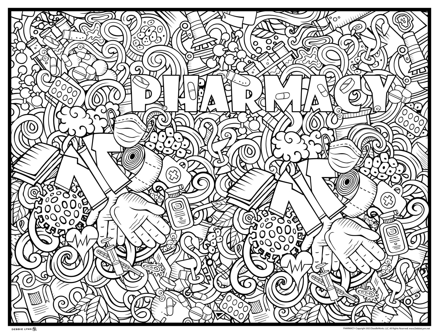 Pharmacy Tech Personalized Giant Coloring Poster 46"x60"