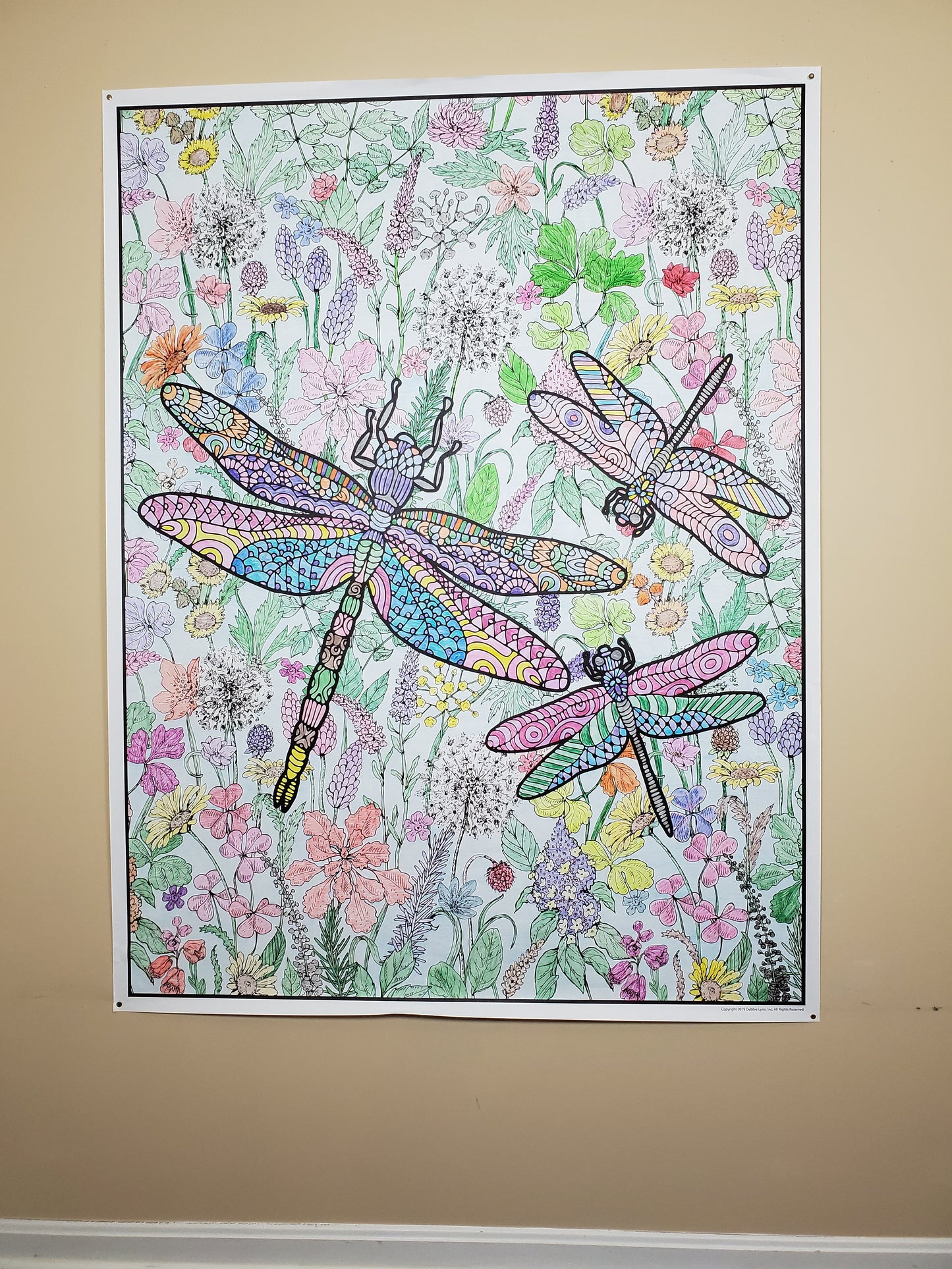 Dragonflies Personalized Giant Coloring Poster 46"x60"