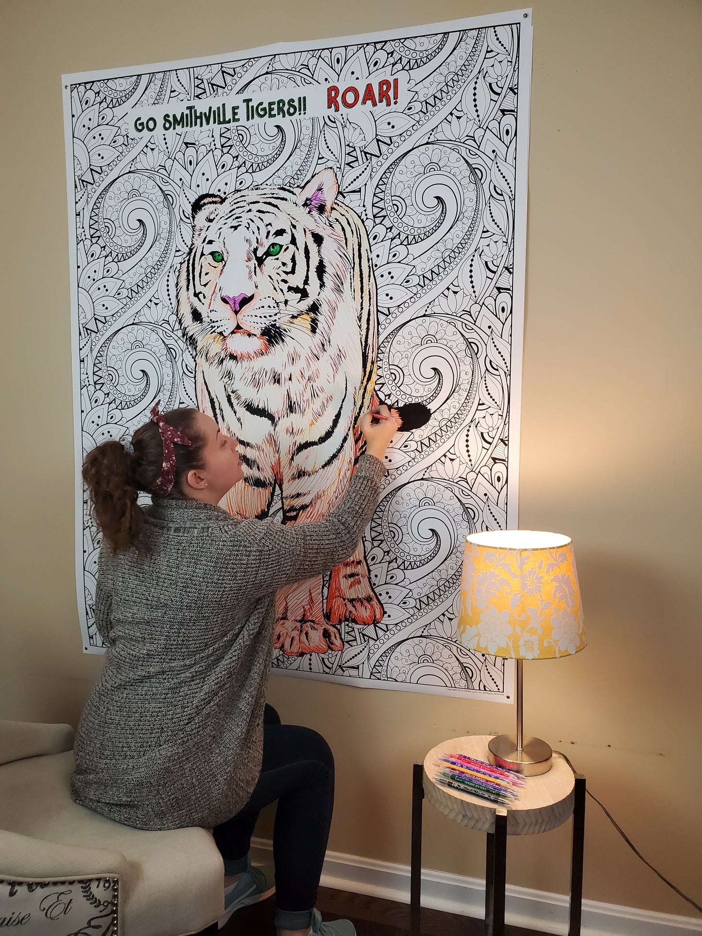 Tiger Personalized Giant Coloring Poster 46"x60"