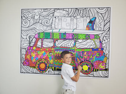 Surf Van Personalized Giant Coloring Poster 46"x60"