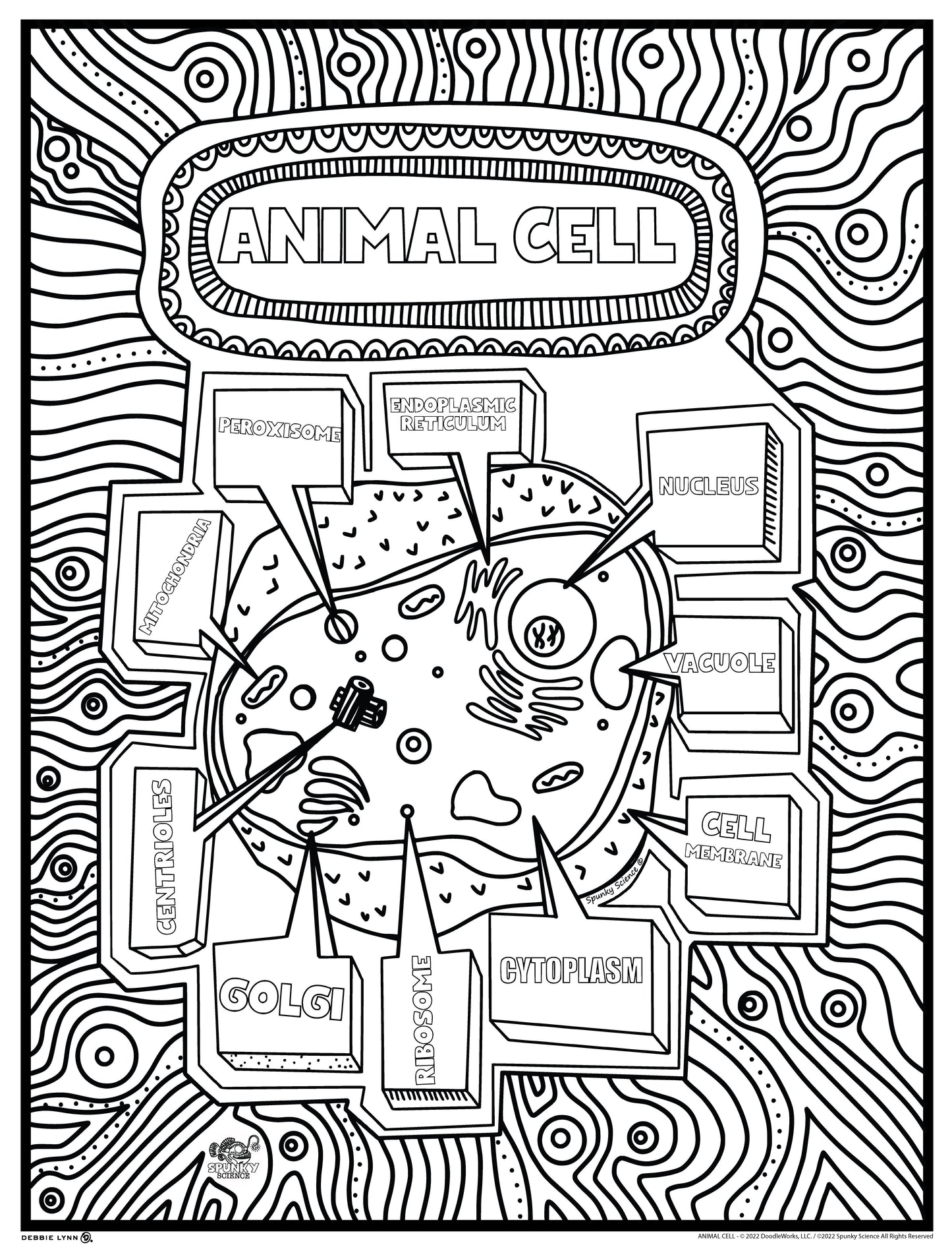 Animal Cell Spunky Science Personalized Giant Coloring Poster 46"x60"