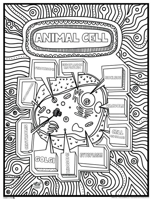 Animal Cell Spunky Science Personalized Giant Coloring Poster 46"x60"