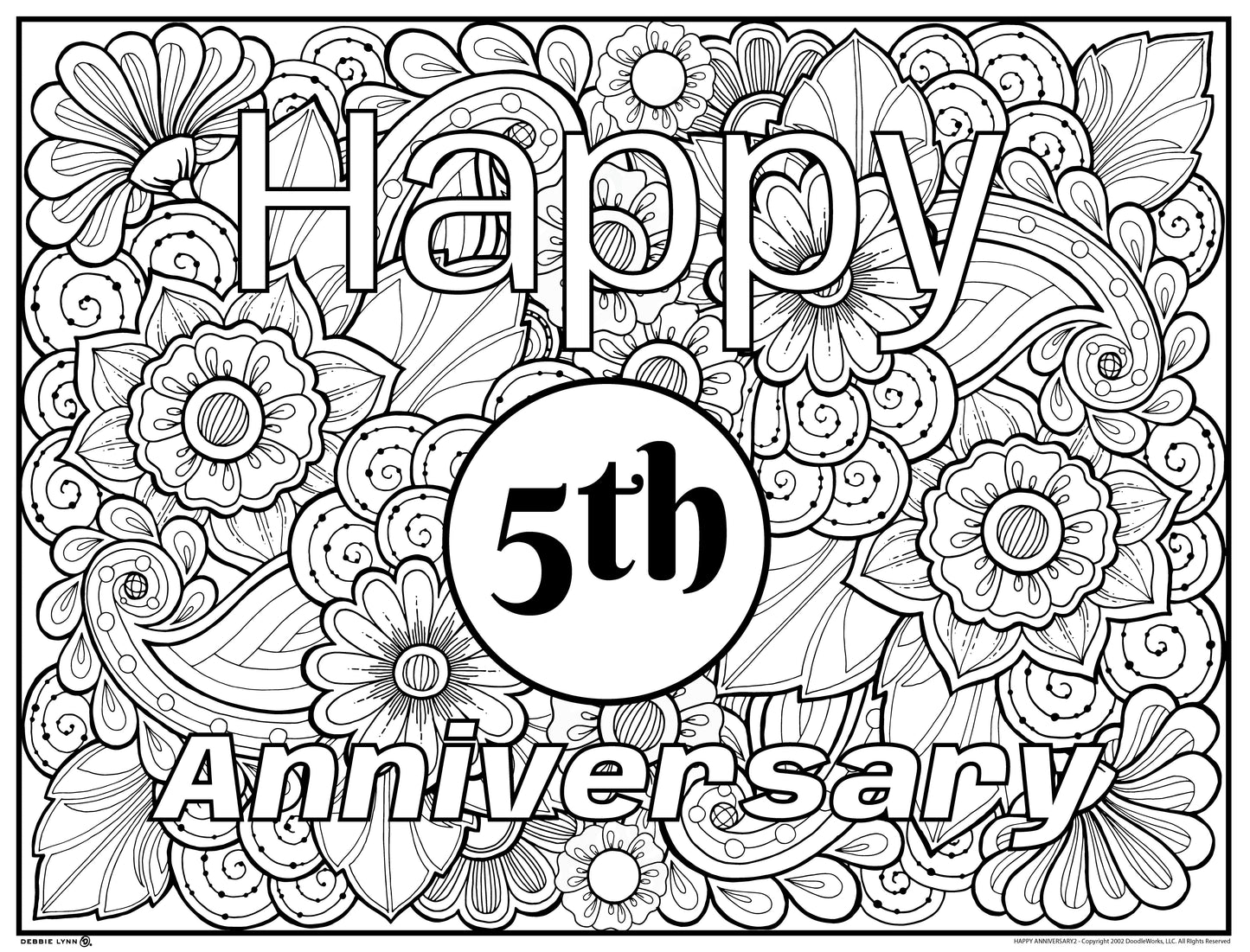 Anniversary Flowers Personalized Giant Coloring Poster 46"x60"