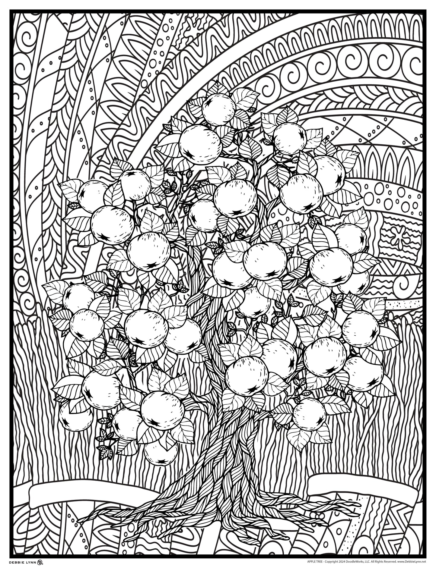 Apple Tree Personalized Giant Coloring Poster 46"x60"