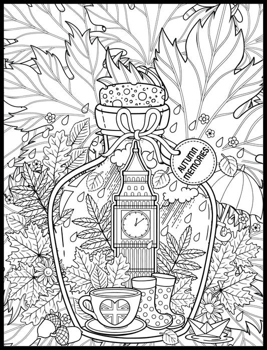 Autumn Memories Personalized Giant Coloring Poster 46"x60"
