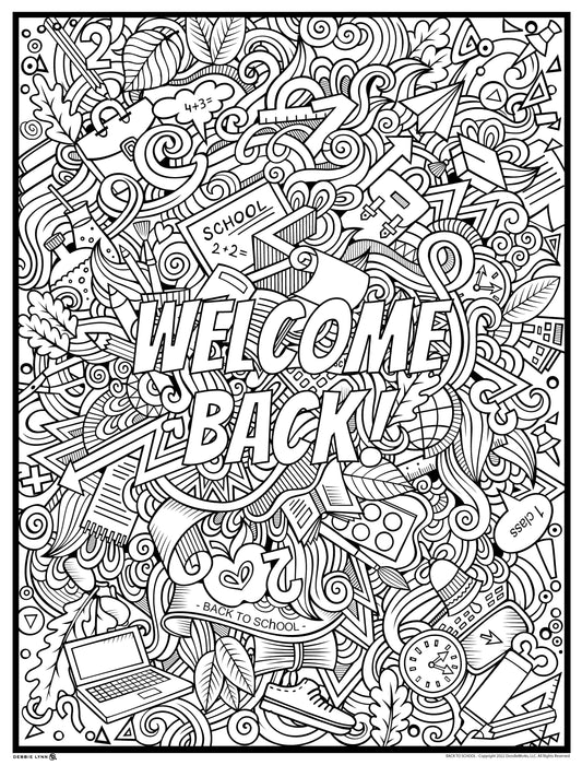 Welcome Back to School Personalized Giant Coloring Poster  46"x60"
