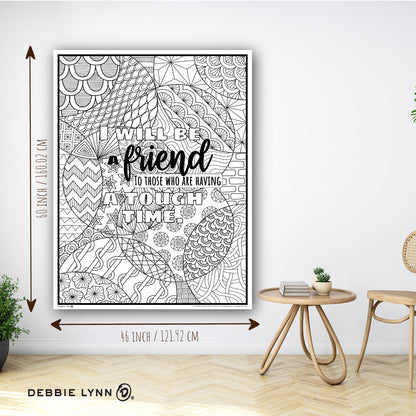 Be A Friend Personalized Giant Coloring Poster 46"x60"