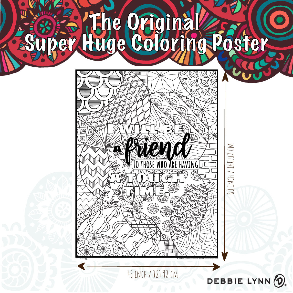 Be A Friend Personalized Giant Coloring Poster 46"x60"
