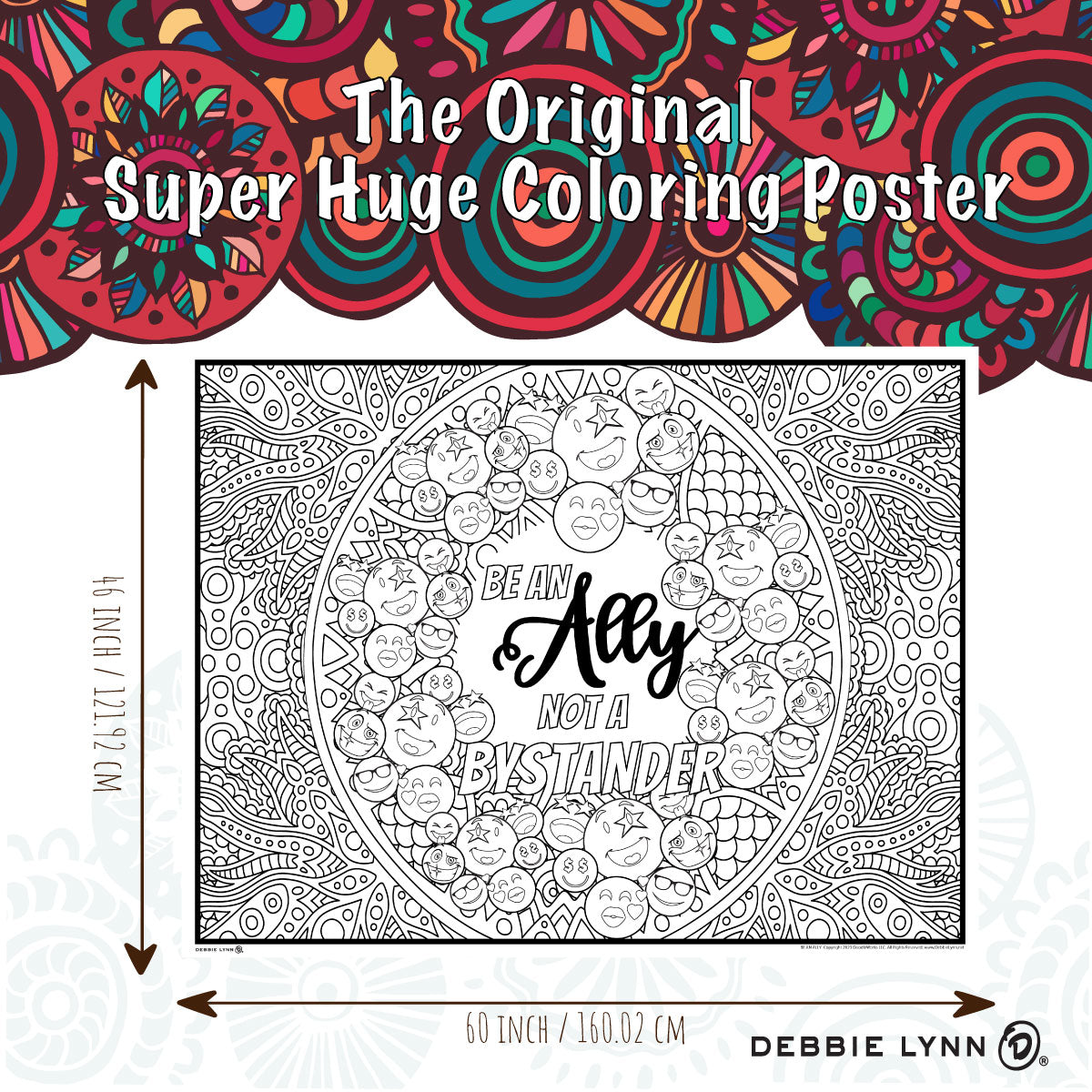 Be An Ally Anti-Bullying Personalized Giant Coloring Poster 46"x60"