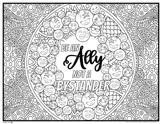 Be An Ally Anti-Bullying Personalized Giant Coloring Poster 46"x60"